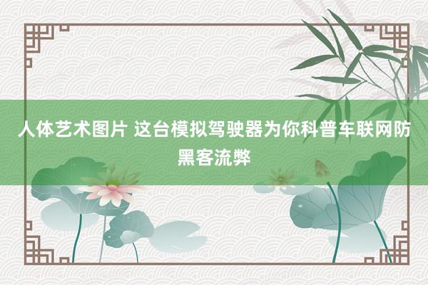 人体艺术图片 这台模拟驾驶器为你科普车联网防黑客流弊