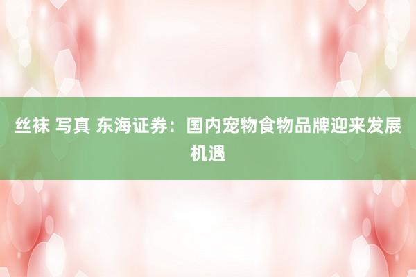 丝袜 写真 东海证券:国内宠物食物品牌迎来发展机遇