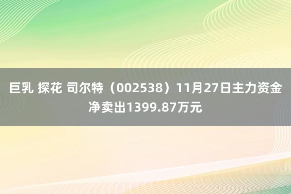 巨乳 探花 司尔特（002538）11月27日主力资金净卖出1399.87万元