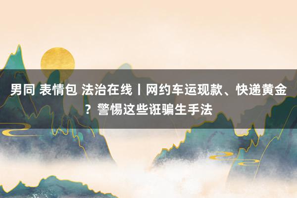 男同 表情包 法治在线丨网约车运现款、快递黄金？警惕这些诳骗生手法