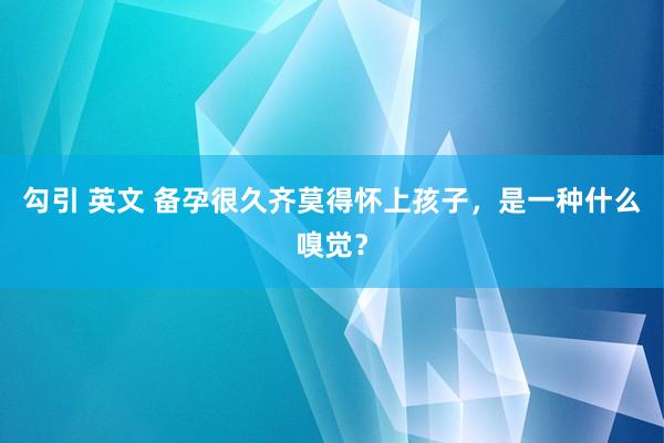 勾引 英文 备孕很久齐莫得怀上孩子，是一种什么嗅觉？