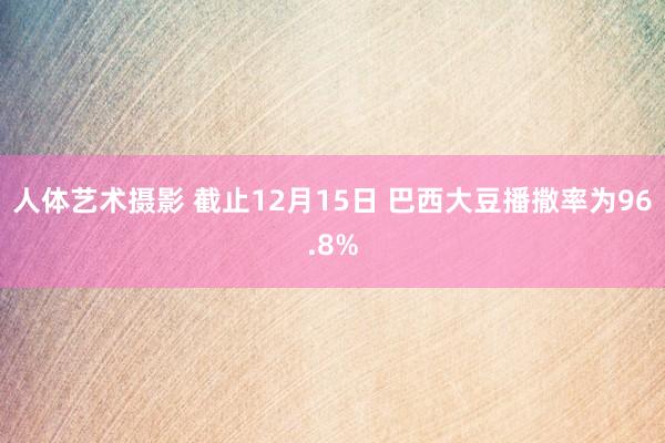 人体艺术摄影 截止12月15日 巴西大豆播撒率为96.8%