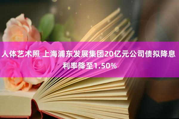 人体艺术照 上海浦东发展集团20亿元公司债拟降息 利率降至1.50%