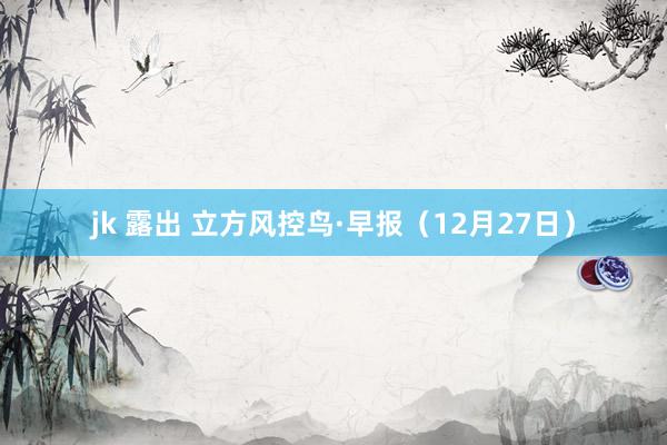 jk 露出 立方风控鸟·早报（12月27日）