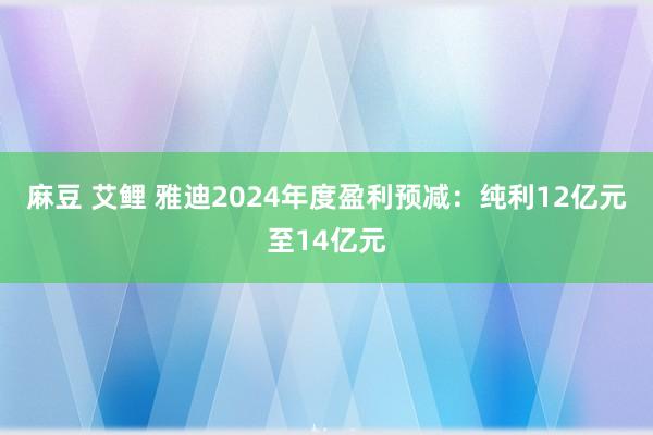 麻豆 艾鲤 雅迪2024年度盈利预减：纯利12亿元至14亿元