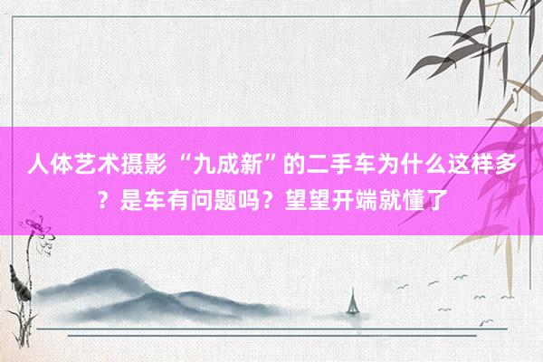 人体艺术摄影 “九成新”的二手车为什么这样多？是车有问题吗？望望开端就懂了