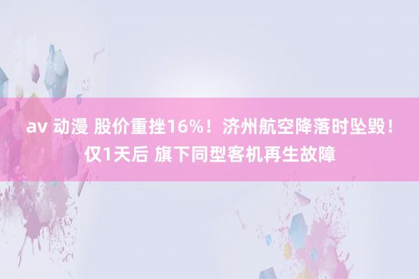 av 动漫 股价重挫16%！济州航空降落时坠毁！仅1天后 旗下同型客机再生故障