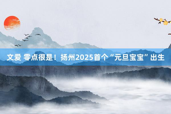 文爱 零点很是！扬州2025首个“元旦宝宝”出生