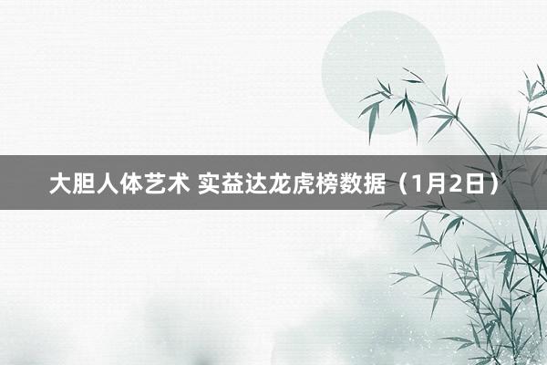 大胆人体艺术 实益达龙虎榜数据（1月2日）