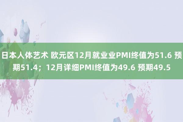 日本人体艺术 欧元区12月就业业PMI终值为51.6 预期51.4；12月详细PMI终值为49.6 预期49.5
