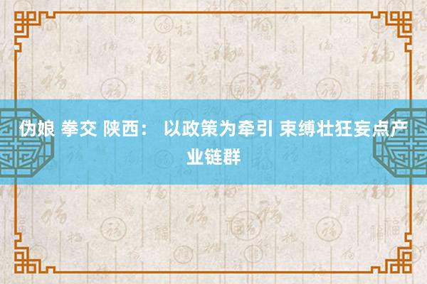 伪娘 拳交 陕西： 以政策为牵引 束缚壮狂妄点产业链群