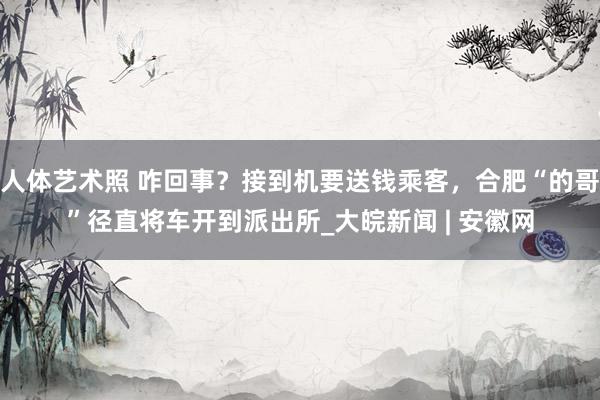人体艺术照 咋回事？接到机要送钱乘客，合肥“的哥”径直将车开到派出所_大皖新闻 | 安徽网