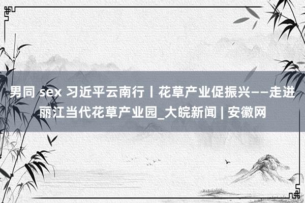男同 sex 习近平云南行丨花草产业促振兴——走进丽江当代花草产业园_大皖新闻 | 安徽网