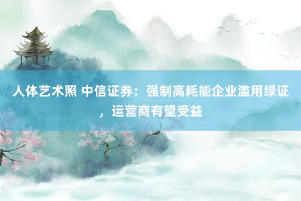 人体艺术照 中信证券：强制高耗能企业滥用绿证，运营商有望受益