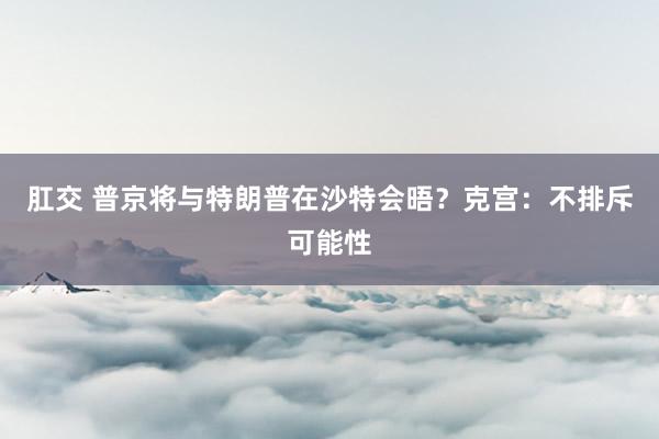 肛交 普京将与特朗普在沙特会晤？克宫：不排斥可能性