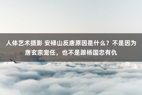 人体艺术摄影 安䘵山反唐原因是什么？不是因为唐玄宗宠任，也不是跟杨国忠有仇