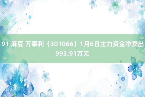 91 麻豆 万事利（301066）1月6日主力资金净卖出993.91万元