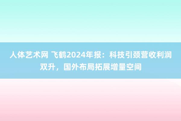 人体艺术网 飞鹤2024年报：科技引颈营收利润双升，国外布局拓展增量空间