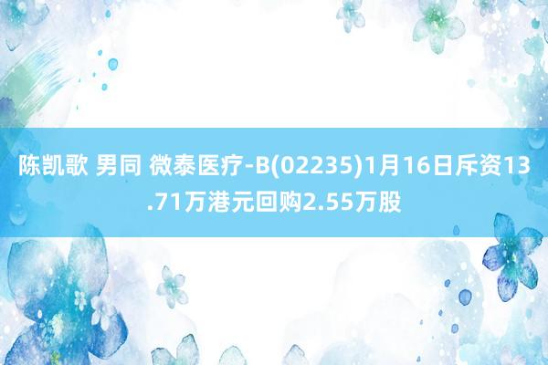 陈凯歌 男同 微泰医疗-B(02235)1月16日斥资13.71万港元回购2.55万股