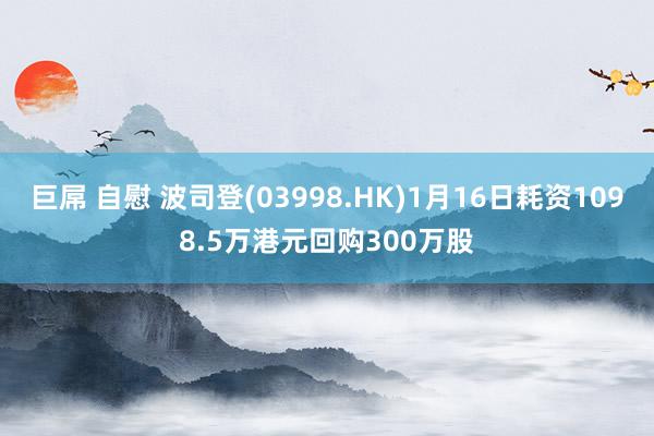 巨屌 自慰 波司登(03998.HK)1月16日耗资1098.5万港元回购300万股