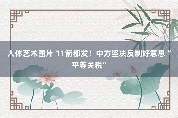 人体艺术图片 11箭都发！中方坚决反制好意思“平等关税”