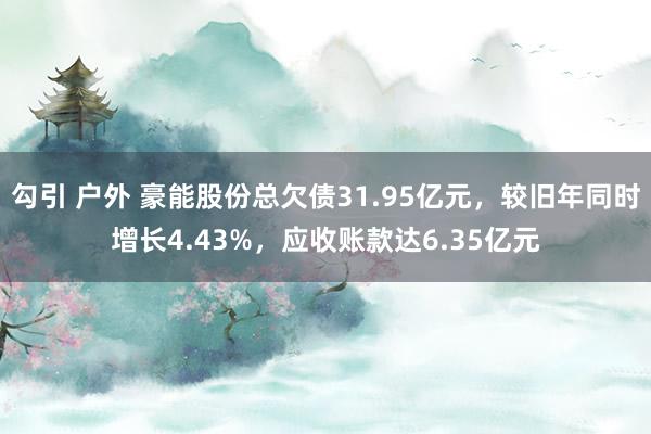 勾引 户外 豪能股份总欠债31.95亿元，较旧年同时增长4.43%，应收账款达6.35亿元