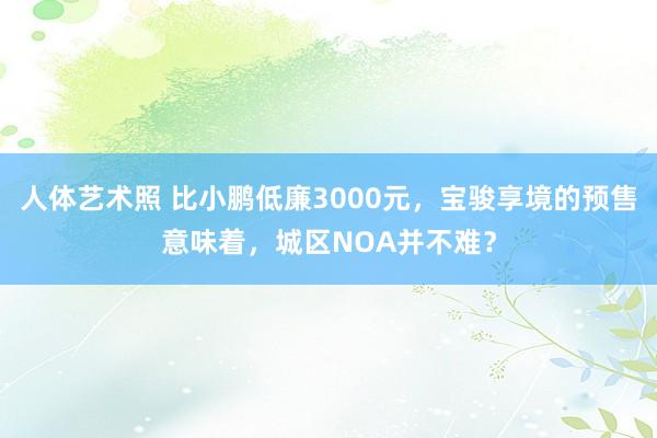 人体艺术照 比小鹏低廉3000元，宝骏享境的预售意味着，城区NOA并不难？