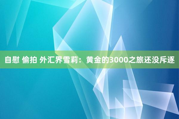 自慰 偷拍 外汇界雪莉：黄金的3000之旅还没斥逐