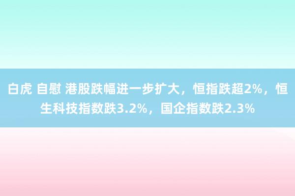 白虎 自慰 港股跌幅进一步扩大，恒指跌超2%，恒生科技指数跌3.2%，国企指数跌2.3%