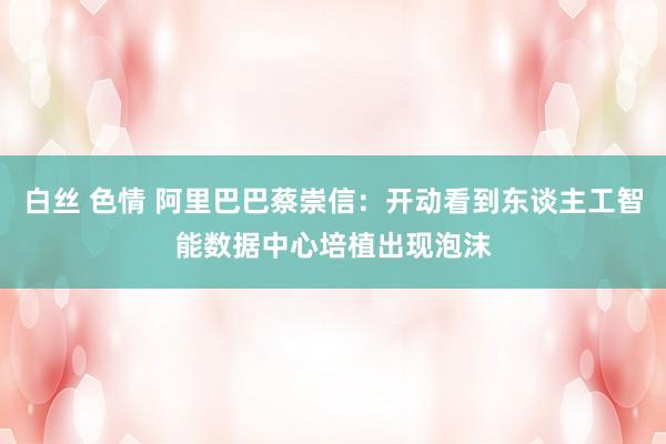 白丝 色情 阿里巴巴蔡崇信：开动看到东谈主工智能数据中心培植出现泡沫