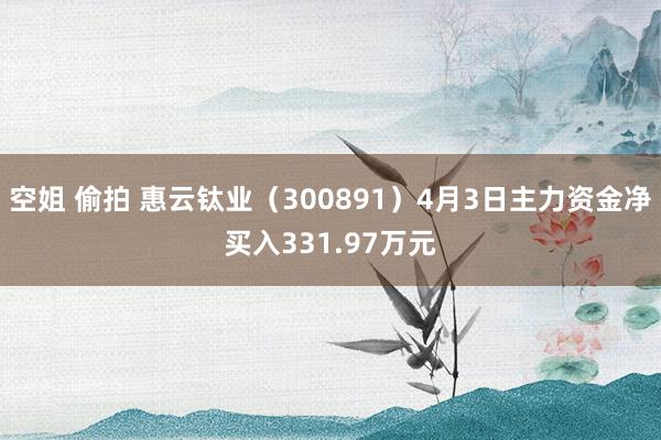 空姐 偷拍 惠云钛业（300891）4月3日主力资金净买入331.97万元