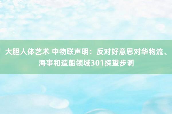 大胆人体艺术 中物联声明：反对好意思对华物流、海事和造船领域301探望步调