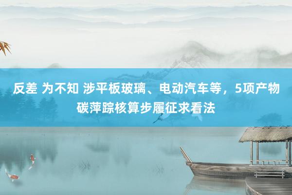反差 为不知 涉平板玻璃、电动汽车等，5项产物碳萍踪核算步履征求看法