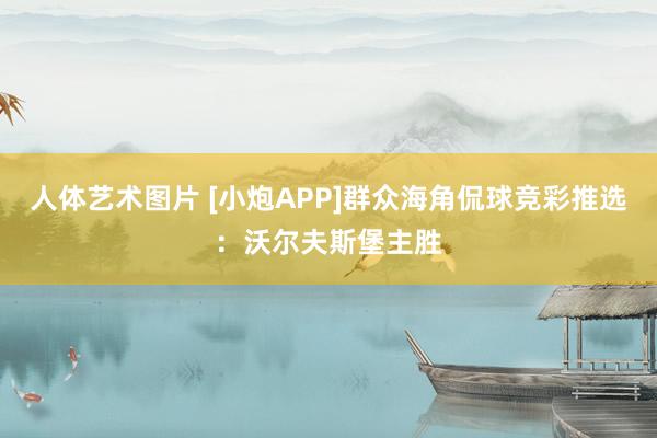 人体艺术图片 [小炮APP]群众海角侃球竞彩推选：沃尔夫斯堡主胜